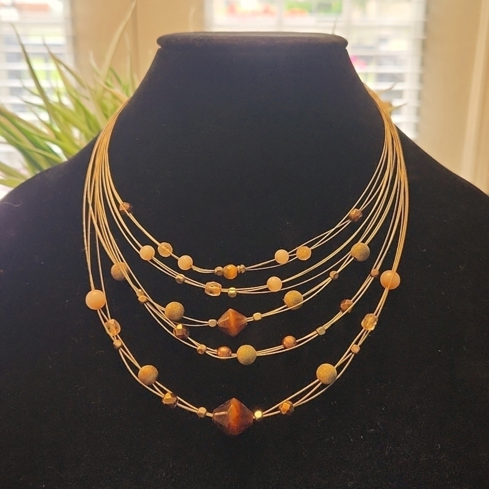 Wire Stone 15" Necklace